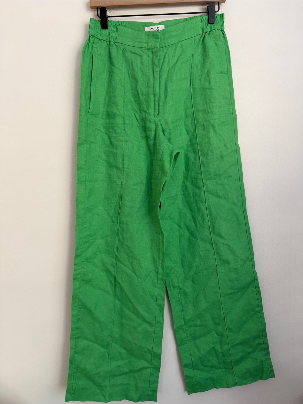 COS green pleated wide-leg pants 4 - Picture 2 of 6
